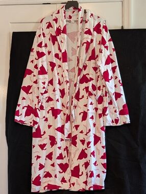 PajamaGram Devilicious Cotton Robe 3X Red Heart Sash W/Pockets Cupid Love XXXL
